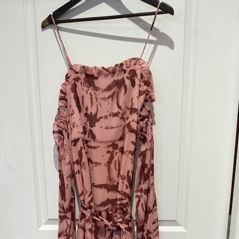Alexis - flowy maxi gown - pink and burgundy